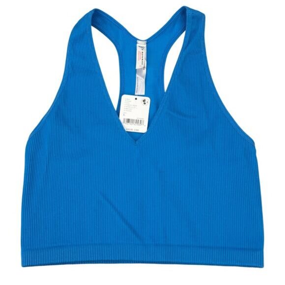 NWT FREE PEOPLE Free Throw Crop Tank Size Large Varsity Blue - Picture 6 of 9